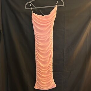 Elegant Pink Ruched Dress